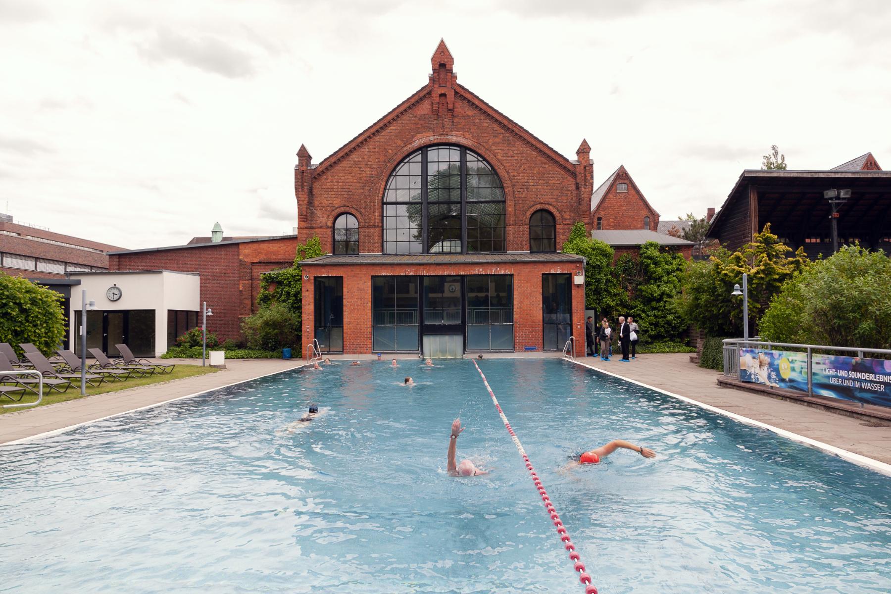 Old building with modern pool
